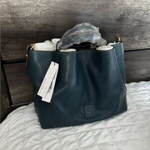 Dooney & Bourke Denim Large Barlow Bag in Florentine Leather